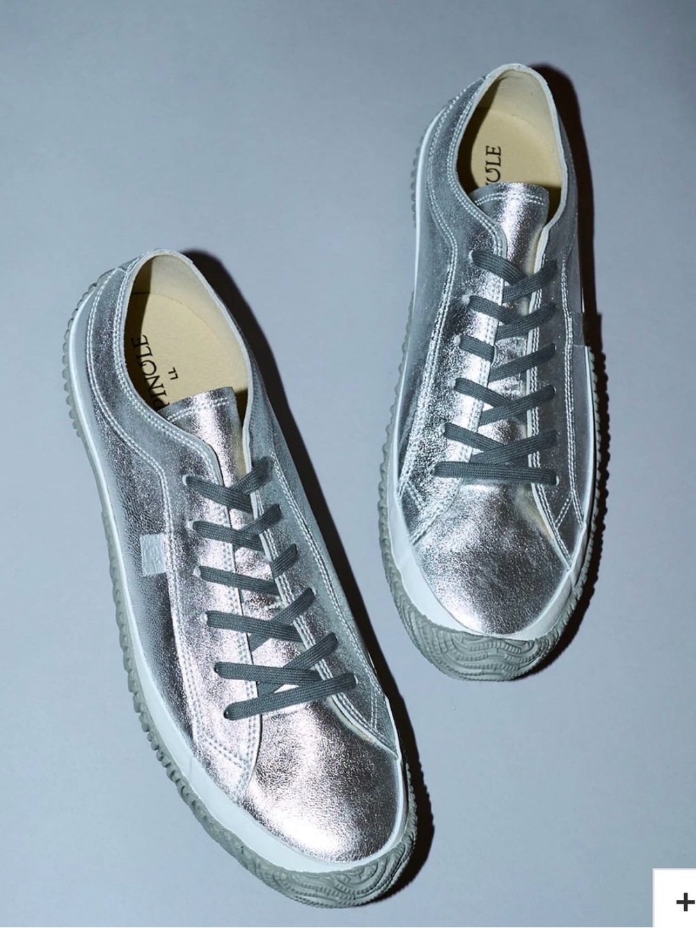 SPINGLE SP-110 Metallic Silver Low-Profile Sneaker-